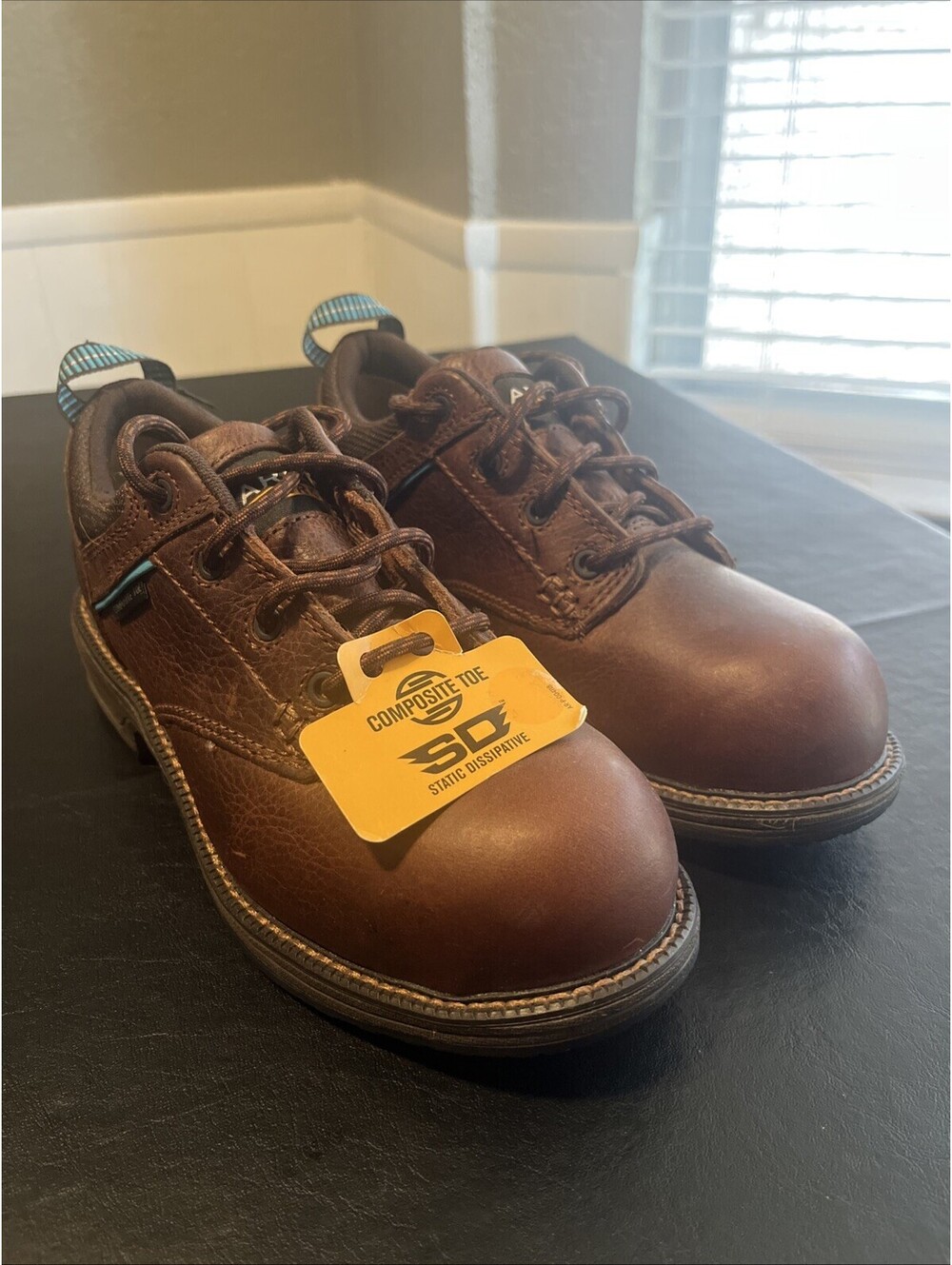 Ariat Women's 7B Work Boots Oxford 10020099 NWT Composite Safety Toe Nutty Brown